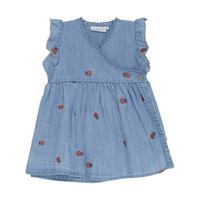 Kjole SS Emb. Chambray - 7023
